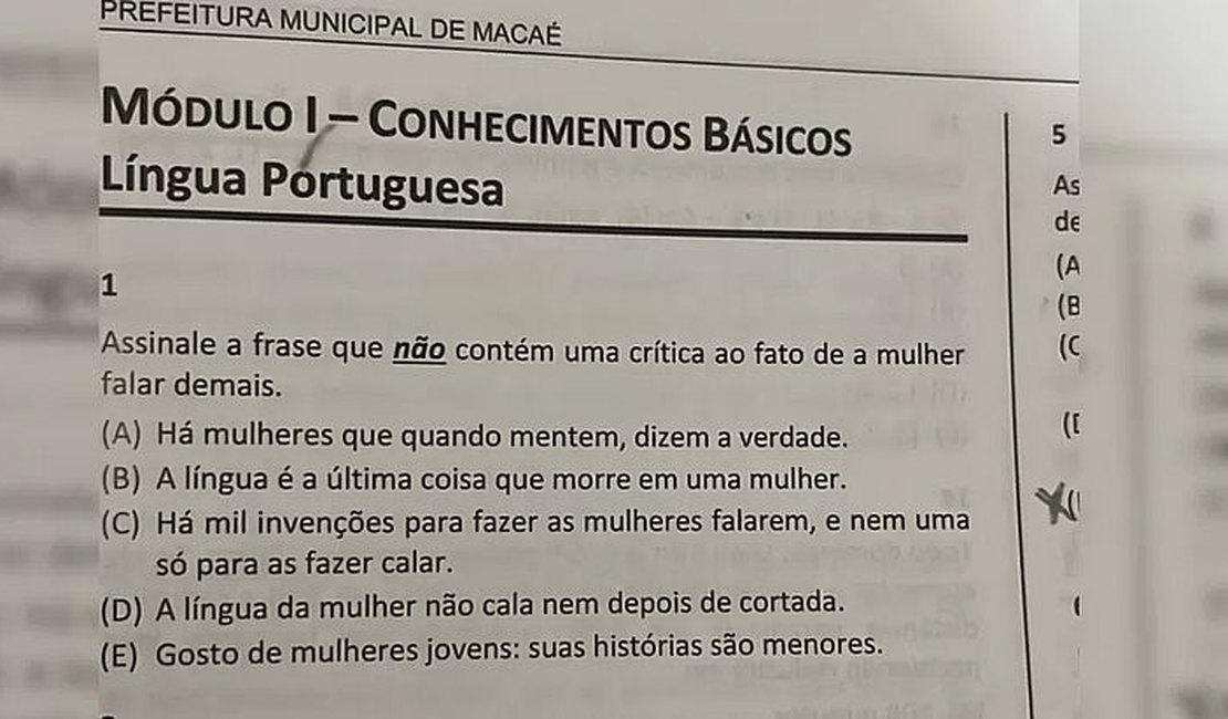 Questões de concurso público são anuladas por conteúdo machista