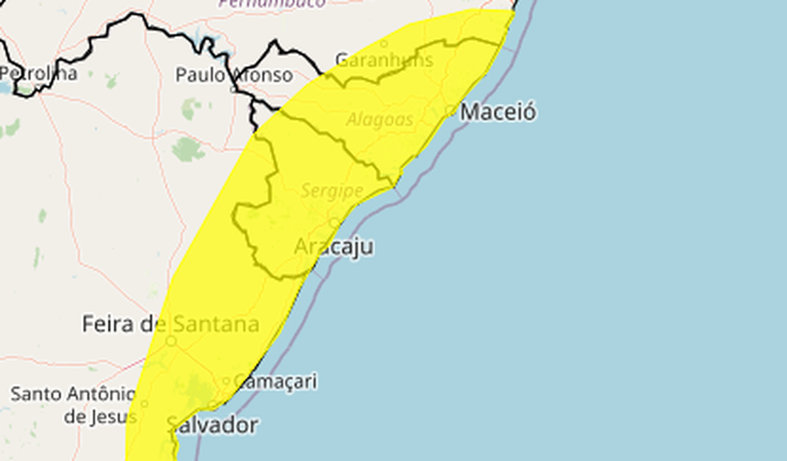 Inmet alerta pra chuva forte em municípios alagoanos