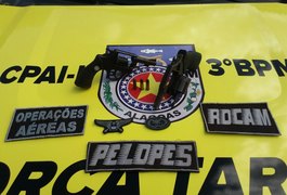 PM prende grupo suspeito de assaltar mercadinho e apreende armas