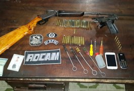 ROCAM do 3º BPM prende três suspeitos de assalto e apreende rifle em Arapiraca