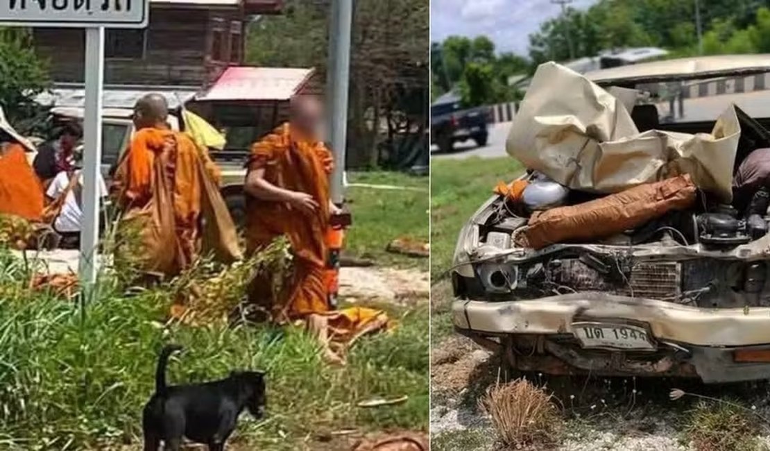 Criança dirige veículo da família, atropela procissão budista e mata oito monges na Tailândia