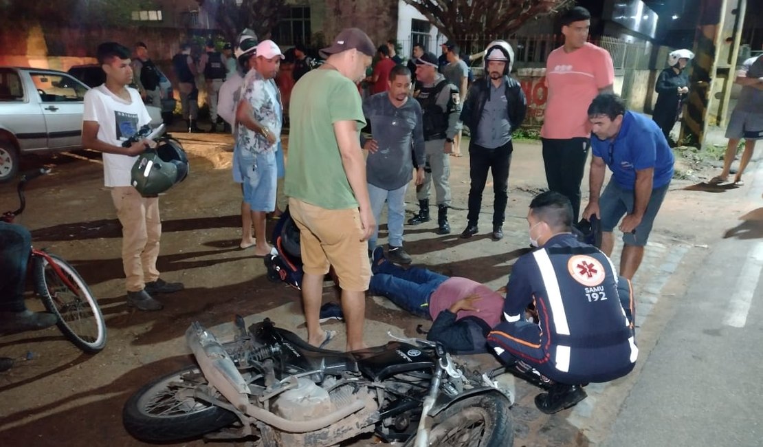Motociclista fica ferido após colisão com automóvel em avenida de Arapiraca