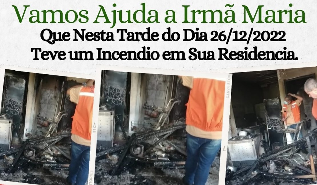 Campanha é realizada para ajudar mulher que teve casa destruída durante incêndio, em Maceió