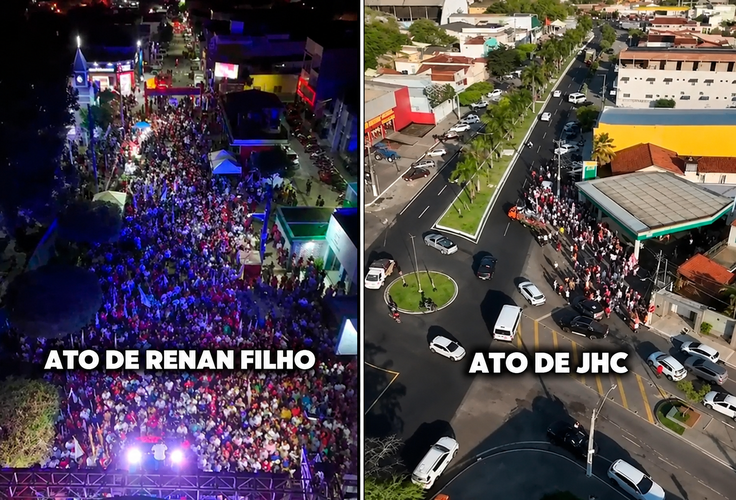 Santana do Ipanema: JHC não consegue reunir público, enquanto Renan Filho arrasta multidão