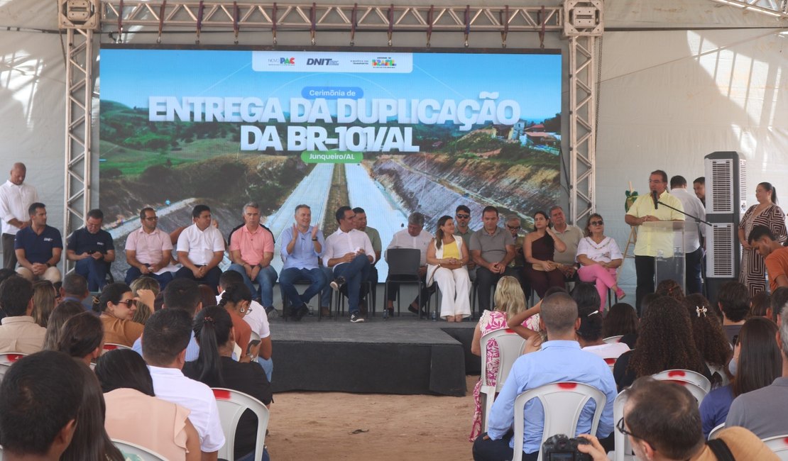 Ministro Renan Filho entrega trecho da duplicação da BR-101 em Junqueiro