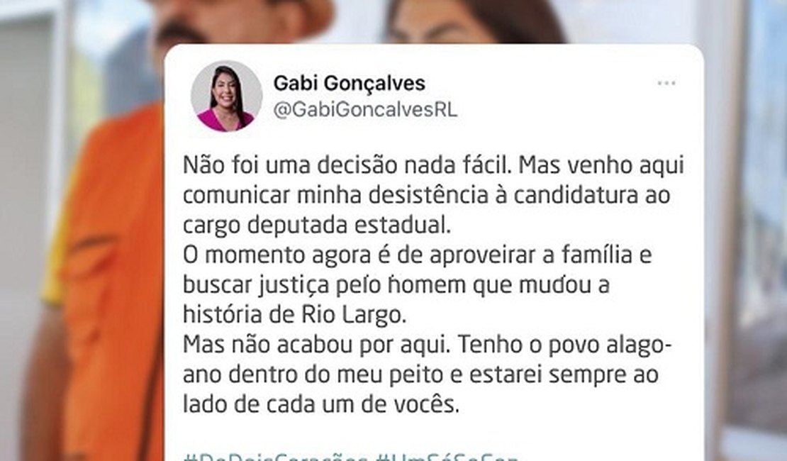 Gabriela Gonçalves é alvo de Fake News dizendo que ela desistiu de concorrer ao cargo de deputada estadual