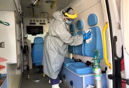 Desinfecção de ambulâncias garante maior segurança aos profissionais do Samu AL durante a pandemia