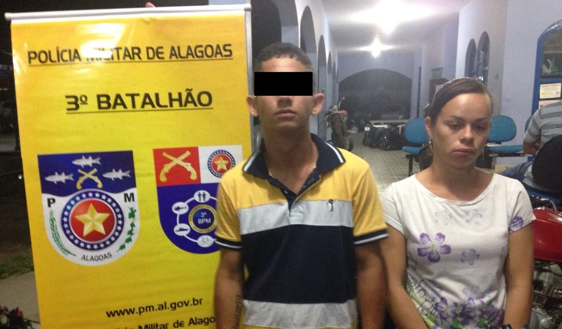 Casal suspeito de praticar assaltos é detido em Arapiraca