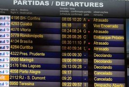 Infraero: País teve 396 voos atrasados e 186 cancelamentos entre meia-noite e 14h