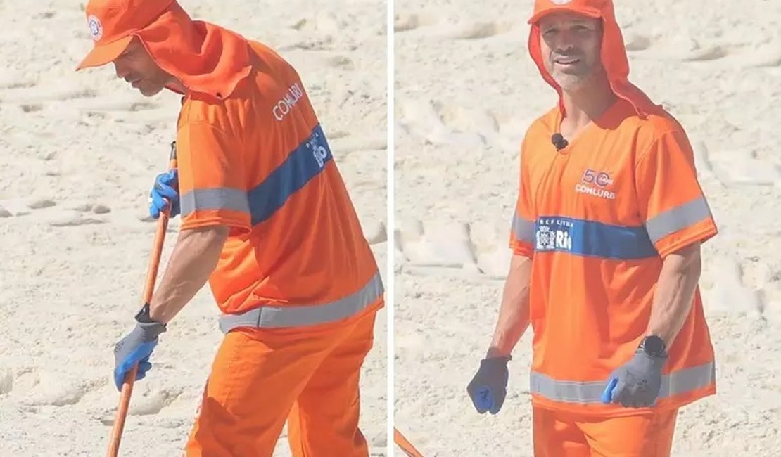 Ex-jogador Diego Ribas passa dia trabalhando como gari no Rio de Janeiro