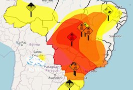 Inmet emite alerta vermelho de grande perigo para nove estados
