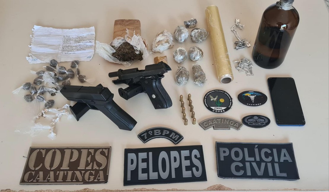 Polícia Militar de Alagoas apreende 146 armas e 74,7 kg de drogas em novembro