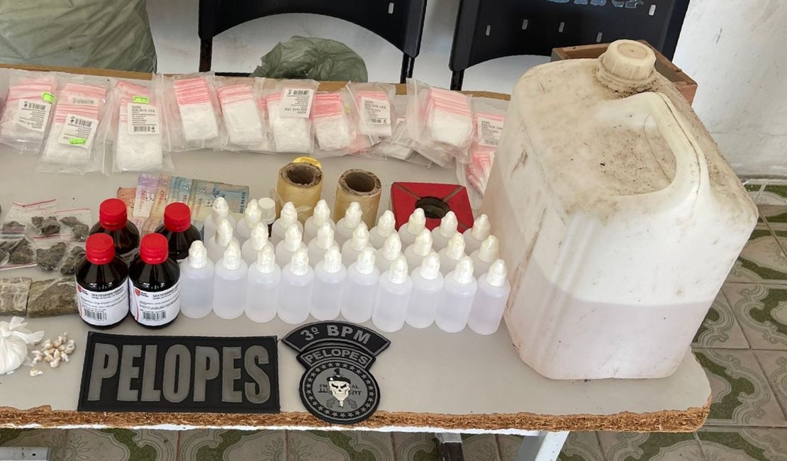 Suspeito é preso com grande quantidade de drogas e materiais para produção de “loló” em Arapiraca