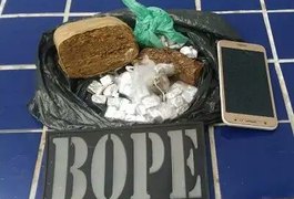 Operação conjunta realizada pelo BOPE em Maceió e Paripueira prende três e apreende um quilo de maconha