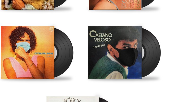Caetano Veloso altera capas de discos para incentivar o uso de máscaras