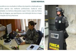 Policial militar alagoana recebe elogio individual por sua atuação na Força Nacional