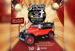 3º Encontro de Carros Antigos de Arapiraca acontece nesta sexta-feira, no Lago da Perucaba