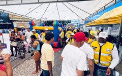 Ação dos dia das crianças do Ronda no bairro, em Arapiraca
