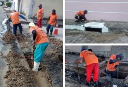Município faz limpeza de rede de drenagem e bueiros nos bairros