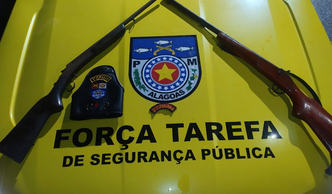 Duas espingardas são apreendidas após denúncia, no Coité de Baixo, São Miguel dos Campos