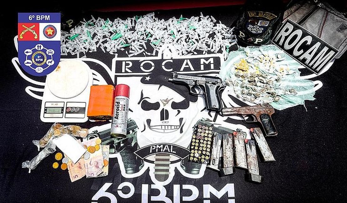 Suspeito é preso com drogas, armas e munições, em Alagoas