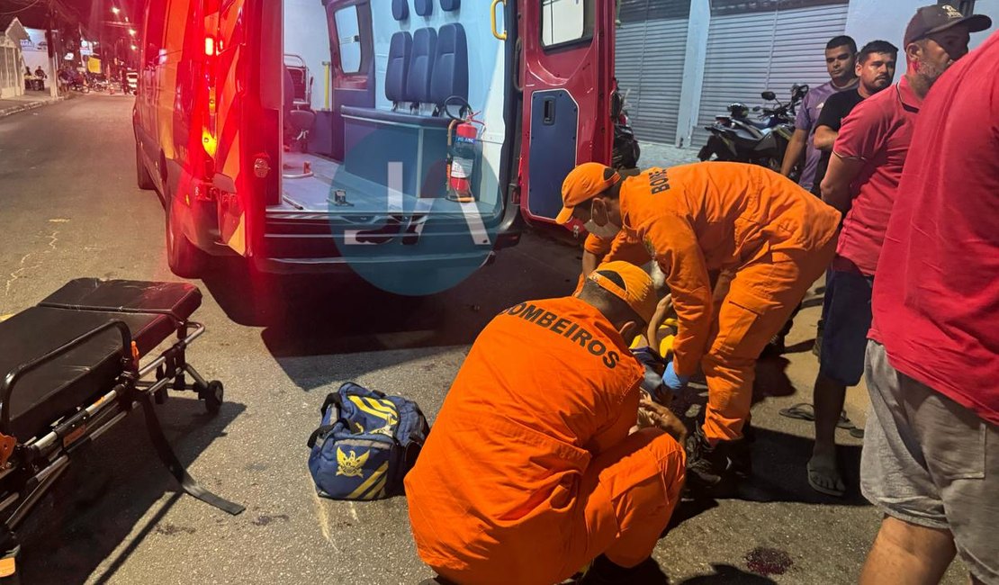 Dois acidentes simultâneos deixam feridos na Avenida Muniz Falcão, em Arapiraca