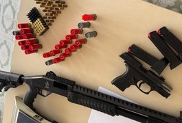 Operação da PM apreende cinco armas de fogo, centenas de munições e drogas em Alagoas