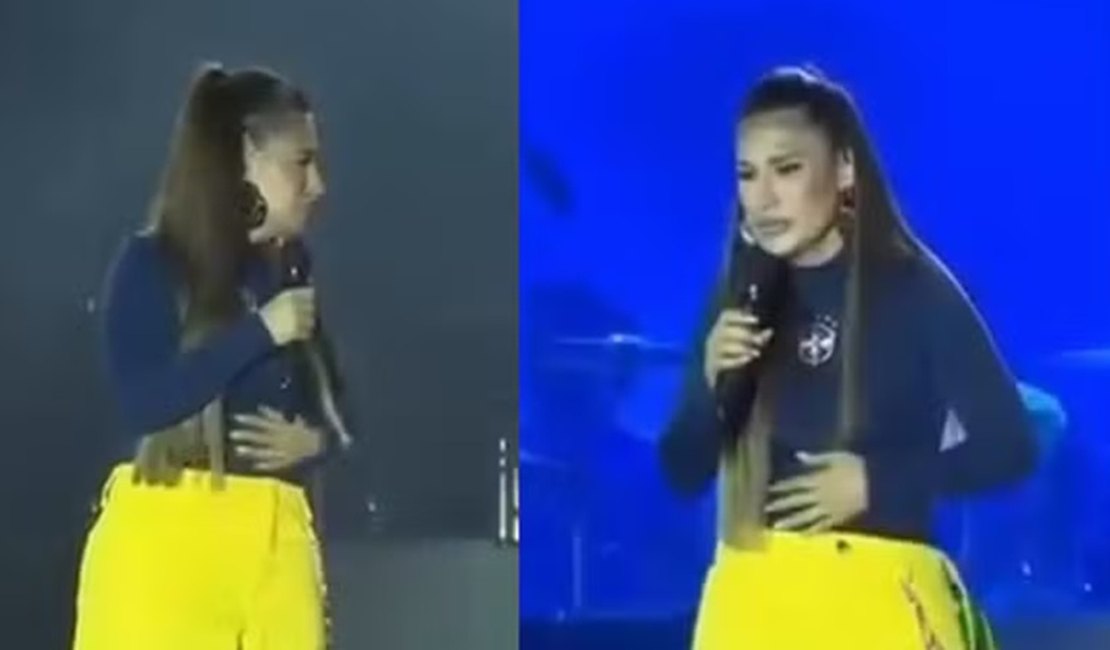 Simone Mendes interrompe show após sentir dor de barriga: 'Eu tô suando pra ir no banheiro'