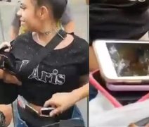 Mulher debocha da polícia após ser presa com 13 celulares em bloco de carnaval em SP