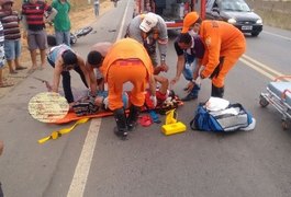 Motociclista sofre grave acidente e tem perna amputada na AL-115