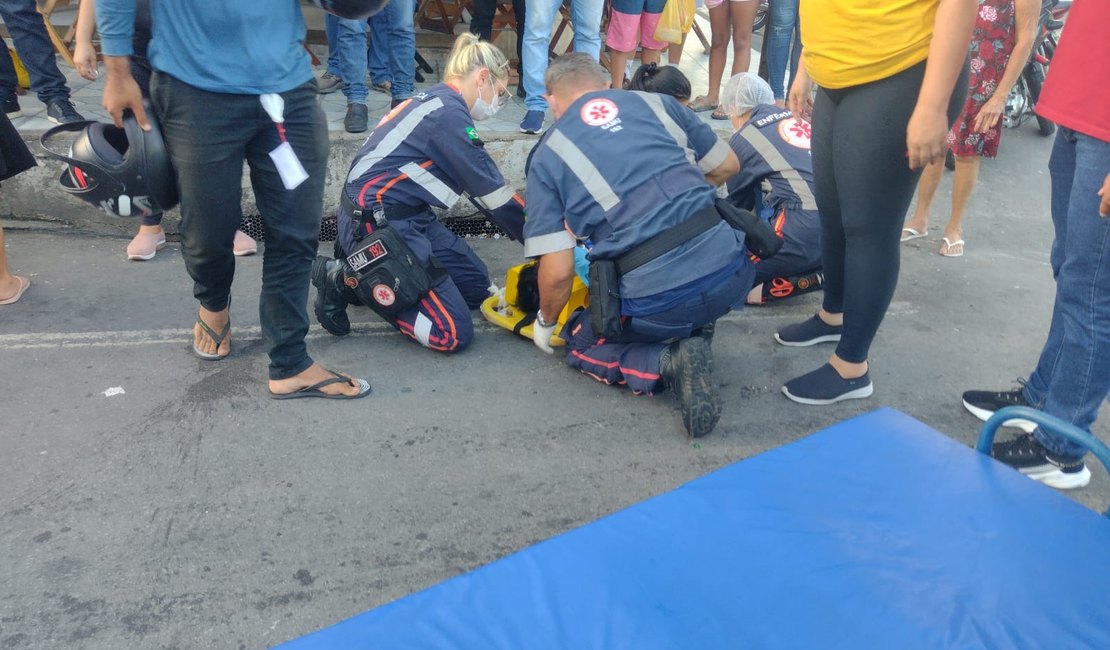 Vídeo. Colisão entre motocicletas deixa feridos em Arapiraca