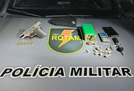 Em ações de combate ao tráfico, PM-AL apreende drogas e arma na parte alta de Maceió