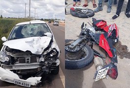 Motociclista é socorrido com vida após grave colisão com automóvel no Agreste