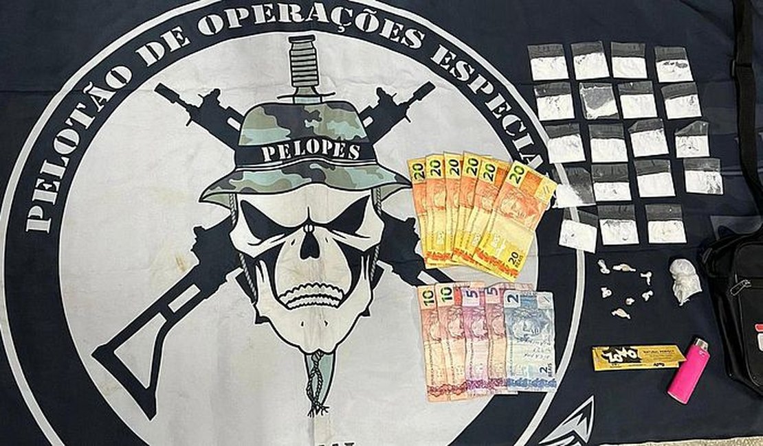 Após perseguição policial, jovem é preso com drogas e R$300 em espécie, no Sertão alagoano