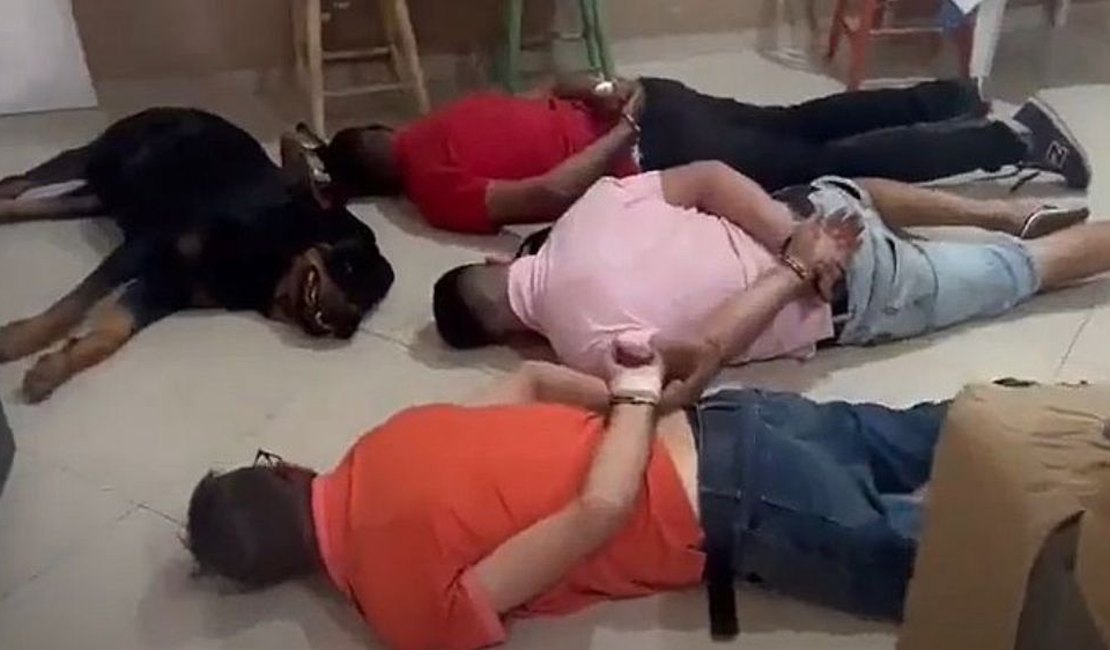 Cachorro 'se rende' junto com suspeitos de tráfico de drogas durante operação