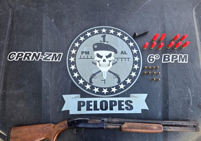 Polícia Militar apreende espingarda de grosso calibre e cumpre mandado de prisão no interior de Alagoas