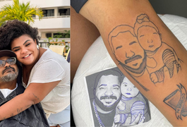 Filha de ﻿Arlindo Cruz, Flora Cruz homenageia o pai com tatuagem: 'te eternizei'