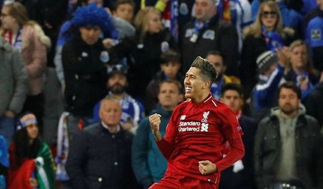 Firmino marca, Liverpool vence o Porto e fica perto da semifinal da Liga