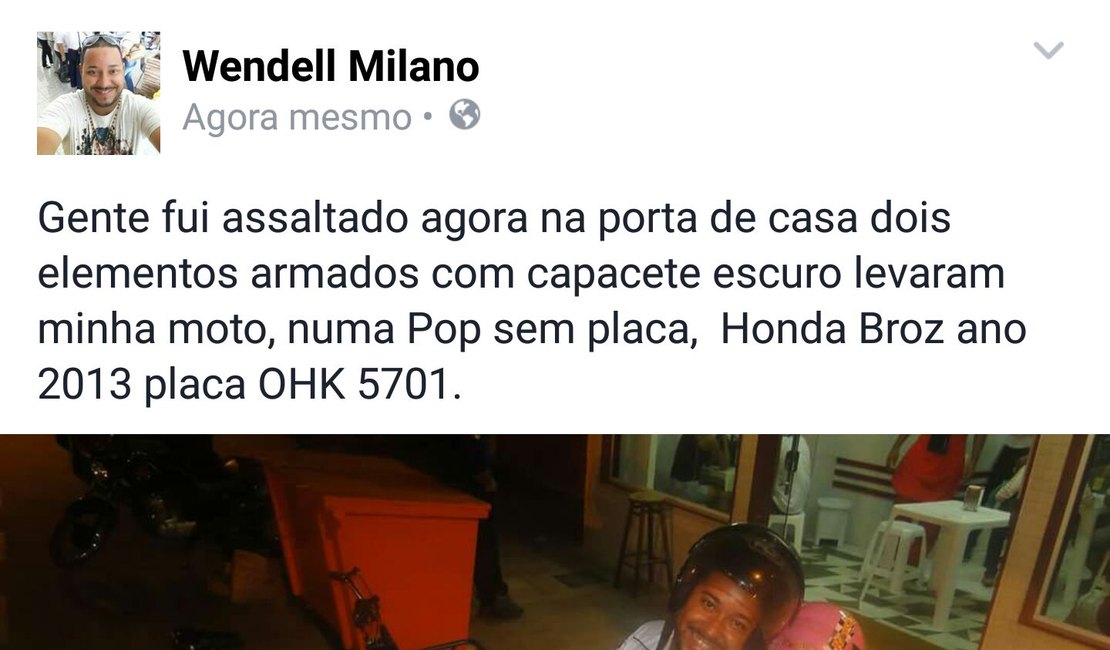 Bandidos abordam locutor arapiraquense e roubam motocicleta