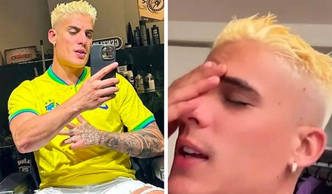 Ex da mãe de Neymar, Tiago Ramos reclama de valor para platinar cabelo: ‘Não acredito’