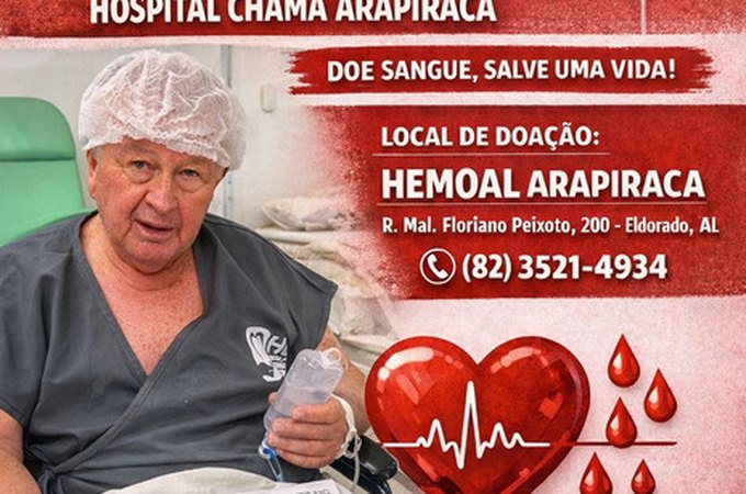 Paciente de cirurgia cardíaca internado no Hospital Chama precisa de doações de sangue