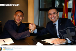 Barça formaliza renovação de Neymar por mais três temporadas