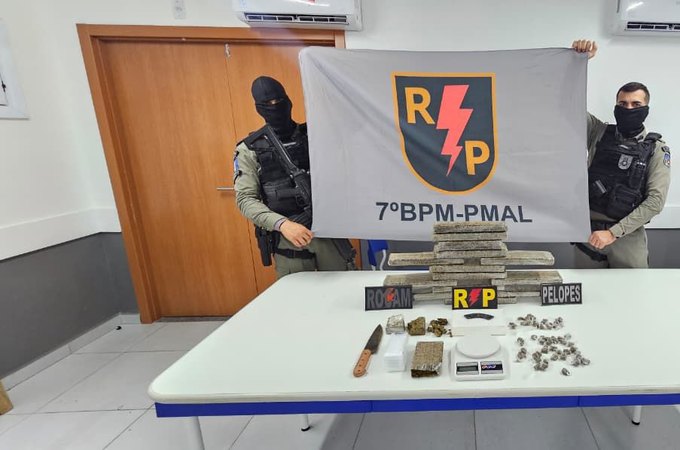 Suspeito investigado na 'Operação Sertanejo' foge ao ser flagrado por drone em Santana do Ipanema; 12kg de maconha e 1 tablete de cocaína foram apreendidos