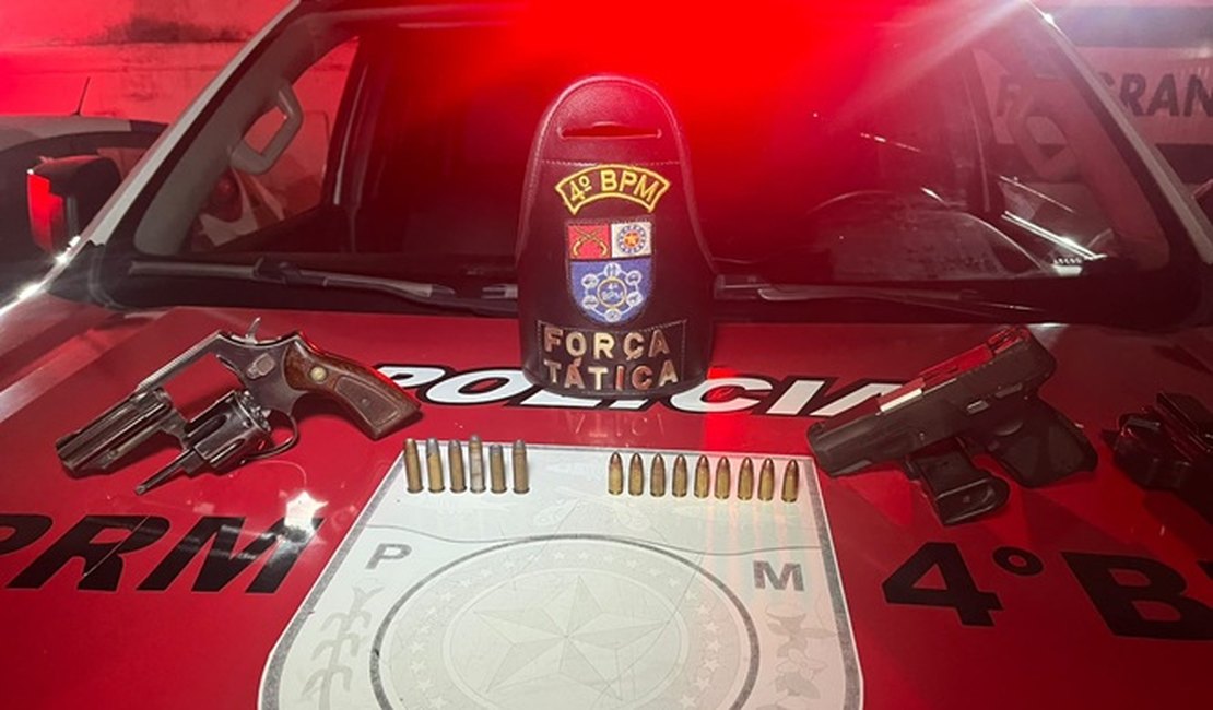 Força Tática do 4° BPM prende homem com armas de fogo em Maceió