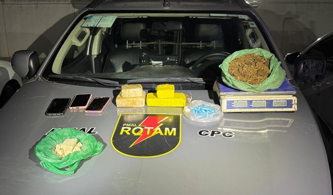 Rotam apreende arma, drogas e recupera veículo roubado durante ocorrências em Maceió