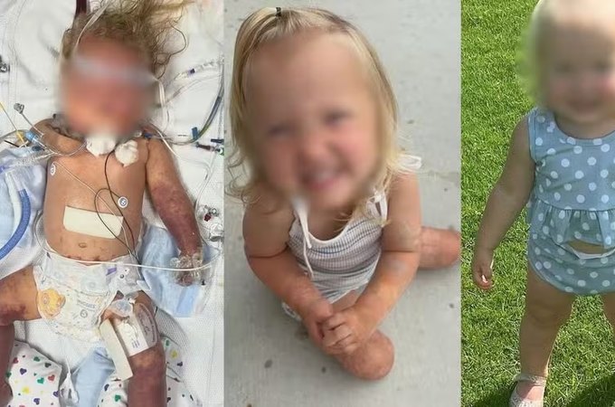 Menina de 18 meses tem as duas pernas amputadas por ter nascido sem um órgão