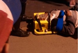 Motociclista fica ferido após colisão com caminhão-pipa na AL-115, em Arapiraca