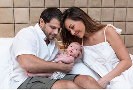 'Carreguei dois anos e meio na barriga e saiu a cara do pai', brinca Sabrina