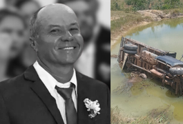 Pai de secretária morre após carreta cair em açude no Agreste alagoano