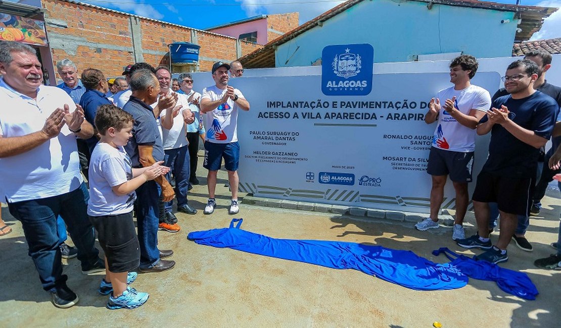 Com direito a passeio ciclístico, governador inaugura acesso ao povoado Vila Aparecida, no município de Arapiraca